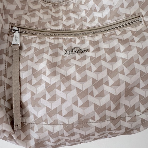 Kipling Sadie Beige Printed Hobo Expandable Handbag - Picture 7 of 12